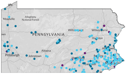 Map of all areas affected by PFAS contamination