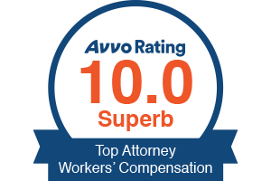 Avvo Rating 10 / Top Attorney Worker's Compensation - Badge